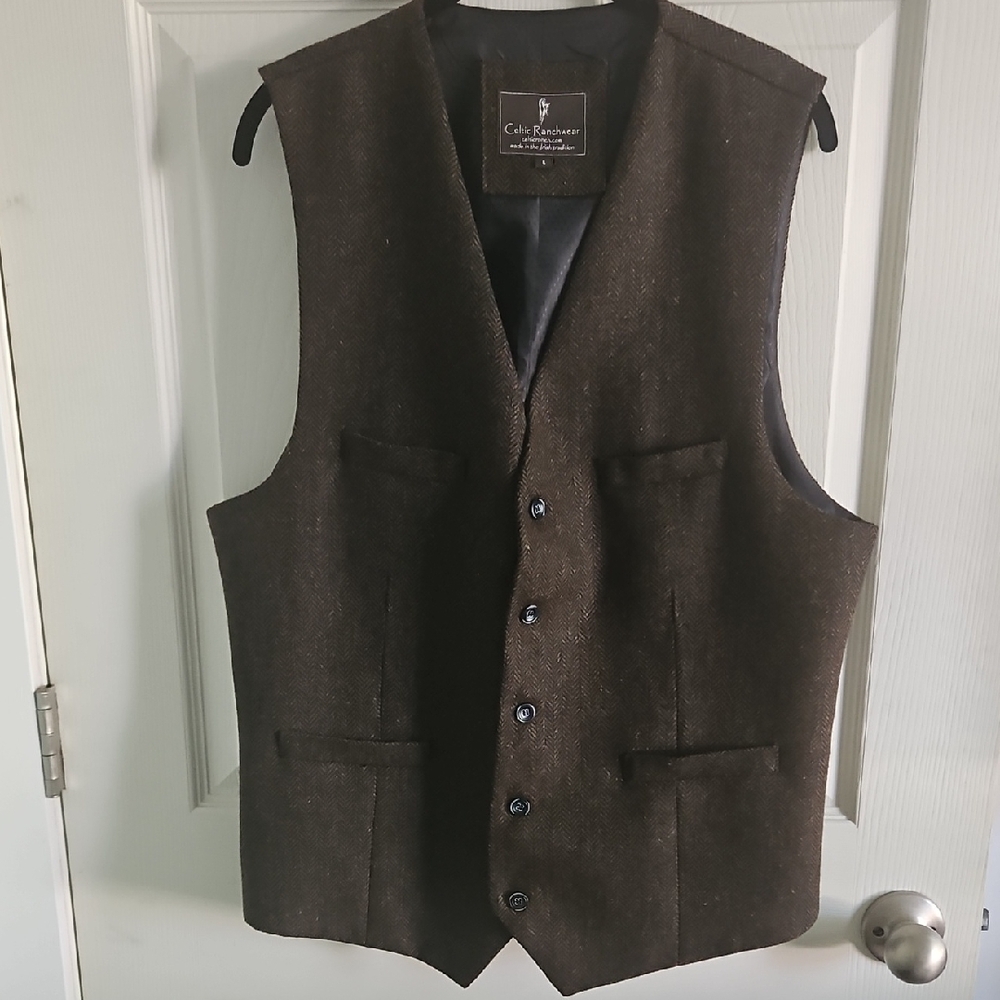 Wool BLEND Men's Dark Brown Vest